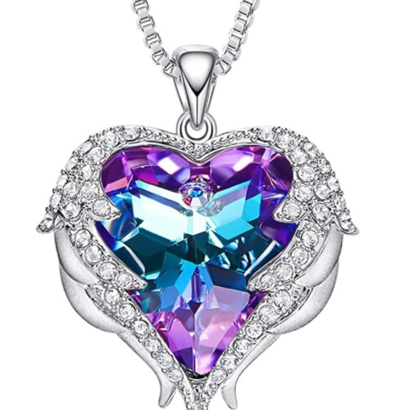 Angle Wing Love Heart Necklaces for Women - Picture 5 of 7